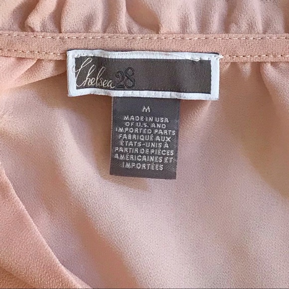Chelsea28 Pale Pink Peasant Blouse Size Medium - Picture 5 of 5